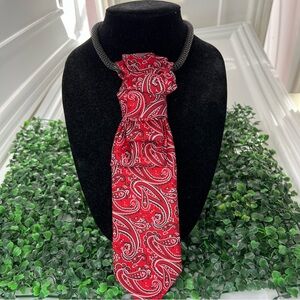 Custom Paisley Red Necktie Necklace